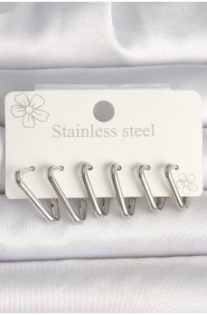 316L Çelik Gümüş Renk Üçgen Model Kadın Küpe Seti 316L Çelik Gümüş Renk Üçgen Model Kadın Küpe Seti