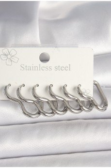 316L Çelik Gümüş Renk Kalp Model Kadın Küpe Seti