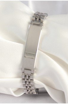 316L Çelik Gümüş Renk Zincir Künye Model Erkek Bileklik