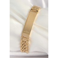 316L Çelik Gold Renk Zincir Künye Model Erkek Bileklik