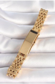 316L Çelik Gold Renk Zincir Künye Model Erkek Bileklik