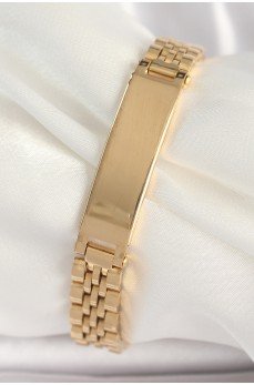 316L Çelik Gold Renk Zincir Künye Model Erkek Bileklik