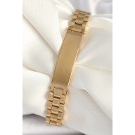 316L Çelik Gold Renk Zincir Künye Model Erkek Bileklik