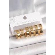 316L Çelik Gold Renk Halka Model Kadın Küpe Seti 316L Çelik Gold Renk Halka Model Kadın Küpe Seti