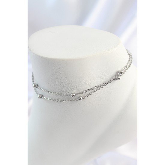 316L Çelik Gümüş Renk 2'Li Topçuk Detay Zincir Model Kadın Halhal 316L Çelik Gümüş Renk 2'Li Topçuk Detay Zincir Model Kadın Halhal