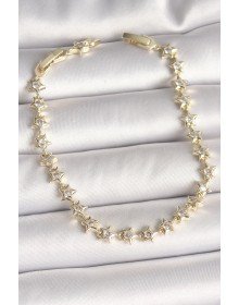 Pirinç Gold Renk Zirkon Taşlı Yıldız Model VIP Seri Kadın Bileklik