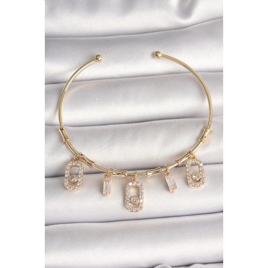 Pirinç Gold Renk Sallantı Zirkon Taşlı Messika Figür Charm Kadın Bileklik Pirinç Gold Renk Sallantı Zirkon Taşlı Messika Figür Charm Kadın Bileklik