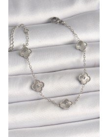 316L Çelik Gümüş Renk İşlemeli Baby Boy Yonca Model Kadın Bileklik