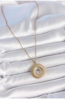 316L Çelik Gold Renk Zincir Zirkon Taşlı Nova Yıldız Model Kadın Kolye