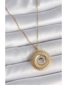 316L Çelik Gold Renk Zincir Zirkon Taşlı Nova Yıldız Model Kadın Kolye