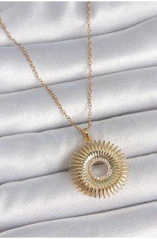 316L Çelik Gold Renk Zincir Zirkon Taşlı Nova Yıldız Model Kadın Kolye