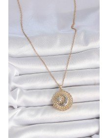 316L Çelik Gold Renk Mix Renk Ay Güneş Model Kadın Kolye