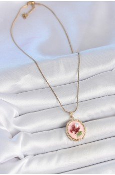 316L Çelik Gold Renk Zincir Pembe Mineli İncili Çiçek İşlemeli Portre Model Kadın Kolye 316L Çelik Gold Renk Zincir Pembe Mineli İncili Çiçek İşlemeli Portre Model Kadın Kolye
