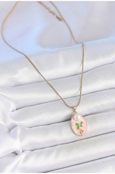 316L Çelik Gold Renk Zincir Pembe Mineli Oval İncili Çiçek İşlemeli Portre Model Kadın Kolye 316L Çelik Gold Renk Zincir Pembe Mineli Oval İncili Çiçek İşlemeli Portre Model Kadın Kolye
