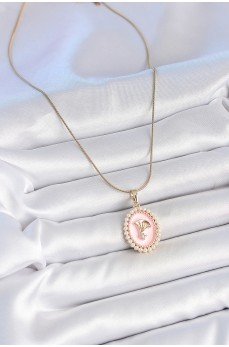 316L Çelik Gold Renk Zincir Pembe Mineli İncli Zirkon Taşlı Çiçek İşlemeli Portre Model Kadın Kolye 316L Çelik Gold Renk Zincir Pembe Mineli İncli Zirkon Taşlı Çiçek İşlemeli Portre Model Kadın Kolye