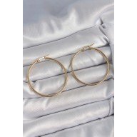 316 Çelik Gold Renk 43 mm Halka Model Kadın Küpe
