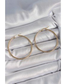 316 Çelik Gold Renk 43 mm Halka Model Kadın Küpe