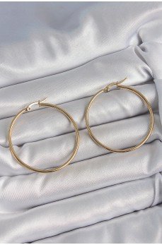 316 Çelik Gold Renk 43 mm Halka Model Kadın Küpe