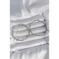 316 Çelik Gümüş Renk 53 mm Halka Model Kadın Küpe