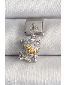 316L Çelik Gümüş Renk Sallantı Aslan Model Nomination Charm