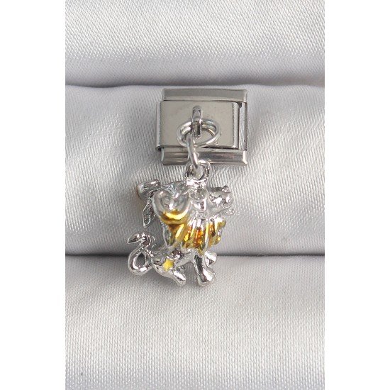316L Çelik Gümüş Renk Sallantı Aslan Model Nomination Charm 316L Çelik Gümüş Renk Sallantı Aslan Model Nomination Charm