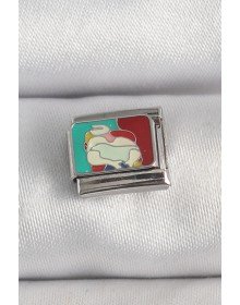 316L Çelik Gümüş Renk Renkli Portre Model Nomination Charm