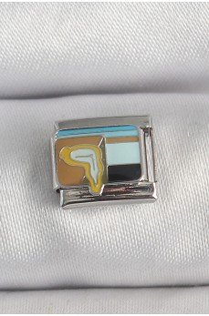 316L Çelik Gümüş Renk Renkli Portre Model Nomination Charm