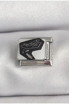 316L Çelik Gümüş Renk Beyaz Siyah Uçak İşlemeli Portre Model Nomination Charm 316L Çelik Gümüş Renk Beyaz Siyah Uçak İşlemeli Portre Model Nomination Charm