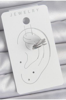 Pirinç Gümüş Renk Zirkon Taşlı 3'Lü Sıralı Model Kadın Kıkırdak Küpe Pirinç Gümüş Renk Zirkon Taşlı 3'Lü Sıralı Model Kadın Kıkırdak Küpe