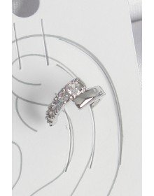 Pirinç Gümüş Renk Zirkon Taşlı Kadın Kıkırdak Küpe