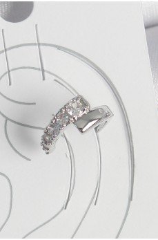 Pirinç Gümüş Renk Zirkon Taşlı Kadın Kıkırdak Küpe