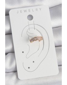 Pirinç Gold Renk Zirkon Taşlı Kadın Kıkırdak Küpe