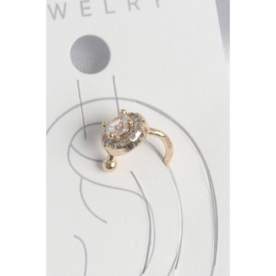 Pirinç Gold Renk Zirkon Taşlı Kadın Kıkırdak Küpe Pirinç Gold Renk Zirkon Taşlı Kadın Kıkırdak Küpe