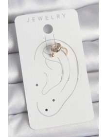 Pirinç Gold Renk Zirkon Taşlı Kadın Kıkırdak Küpe