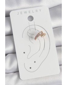 Pirinç Gold Renk Zirkon Taşlı Kadın Kıkırdak Küpe