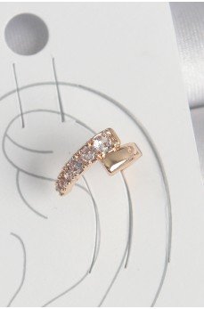 Pirinç Gold Renk Zirkon Taşlı Kadın Kıkırdak Küpe