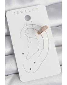 Pirinç Gold Renk Zirkon Taşlı Kadın Kıkırdak Küpe