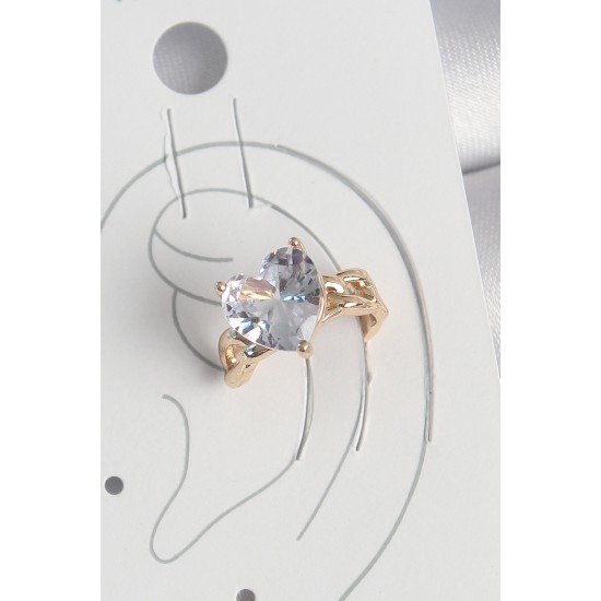 Pirinç Gold Renk Zirkon Taşlı Kalp Model Kadın Kıkırdak Küpe Pirinç Gold Renk Zirkon Taşlı Kalp Model Kadın Kıkırdak Küpe