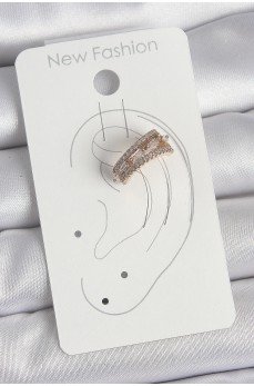 Pirinç Gold Renk Zirkon Taşlı 3'Lü Sıralı Model Kadın Kıkırdak Küpe