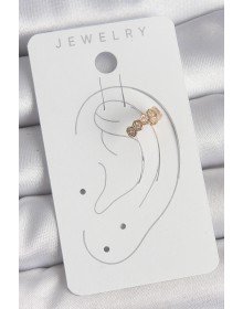 Pirinç Gold Renk Zirkon Taşlı Bal Peteği Model Kadın Kıkırdak Küpe