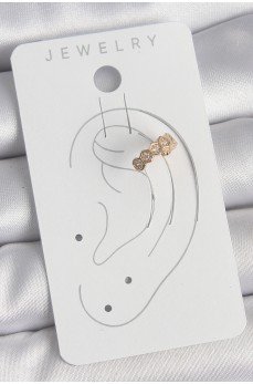 Pirinç Gold Renk Zirkon Taşlı Bal Peteği Model Kadın Kıkırdak Küpe