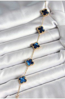 316L Çelik Sedefli Lacivert Gold Renk Yonca Kadın Bileklik 316L Çelik Sedefli Lacivert Gold Renk Yonca Kadın Bileklik