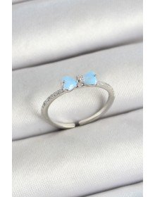 Pirinç Fiyonk Figürlü Zirkon Taşlı Gümüş Renk Ayarlanabilir Kadın Yüzük