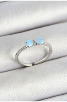 Pirinç Fiyonk Figürlü Zirkon Taşlı Gümüş Renk Ayarlanabilir Kadın Yüzük