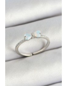 Pirinç Fiyonk Figürlü Zirkon Taşlı Gümüş Renk Ayarlanabilir Kadın Yüzük