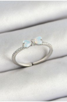 Pirinç Fiyonk Figürlü Zirkon Taşlı Gümüş Renk Ayarlanabilir Kadın Yüzük