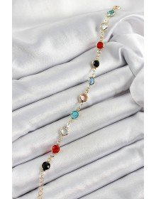 Pirinç Asorti Model Gold Renk Zirkon Taşlı Kadın Bileklik