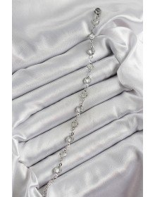 Pirinç Gümüş Renk Zirkon Taşlı Bileklik