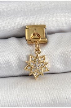 316L Çelik Sallantılı Zirkon Taşlı Yıldız Model Gold Renk Nomination Charm 316L Çelik Sallantılı Zirkon Taşlı Yıldız Model Gold Renk Nomination Charm