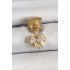 316L Çelik Sallantılı Zirkon Taşlı Fiyonk Model Gold Renk Nomination Charm